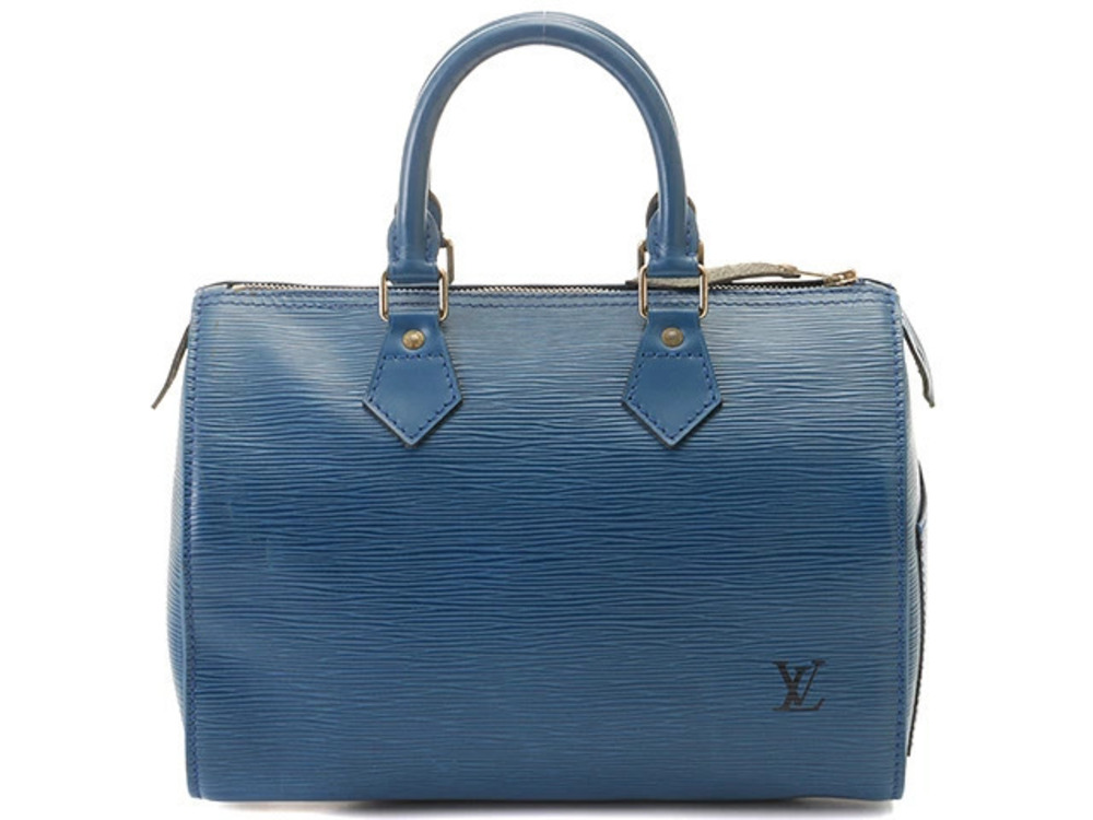 LOUIS VUITTON Speedy Epi Leather Handbag Toledo Blue